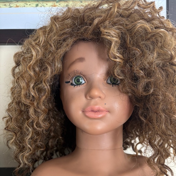 It's a Wig; beautiful curly locks, elastic strap for best fit; highlighted - Picture 1 of 10